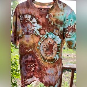 Hand Ice-Dyed Heavyweight Carhartt T-Shirt Men’s Large NWOT